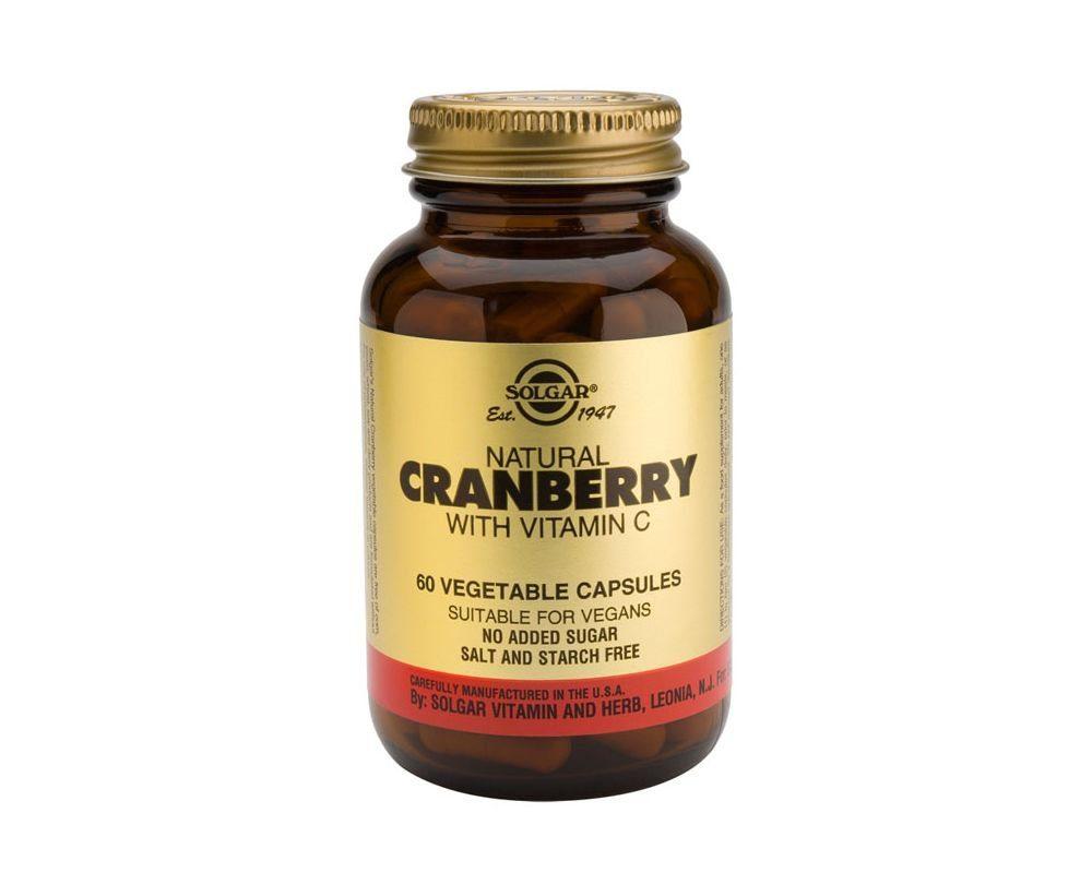 Cranberry Vitamin C supplement bottle for immune and urinary tract support