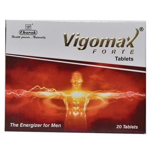 Charak Vigomax Forte tablets box for strong erections and male vitality - Organics UG