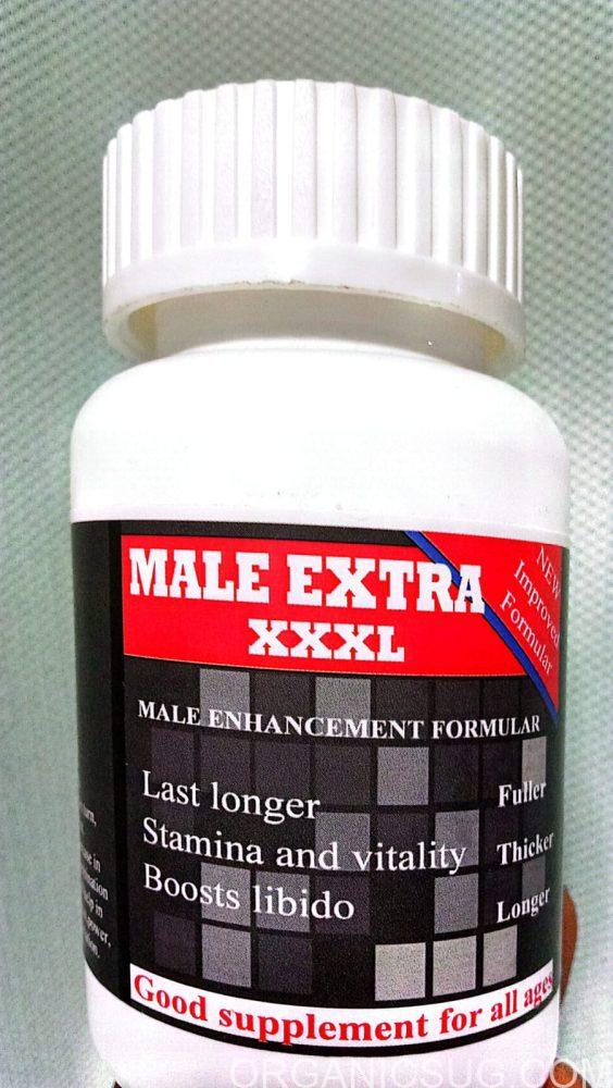 Male Extra XXXL male enhancement and nitric oxide capsules bottle - Organics UG