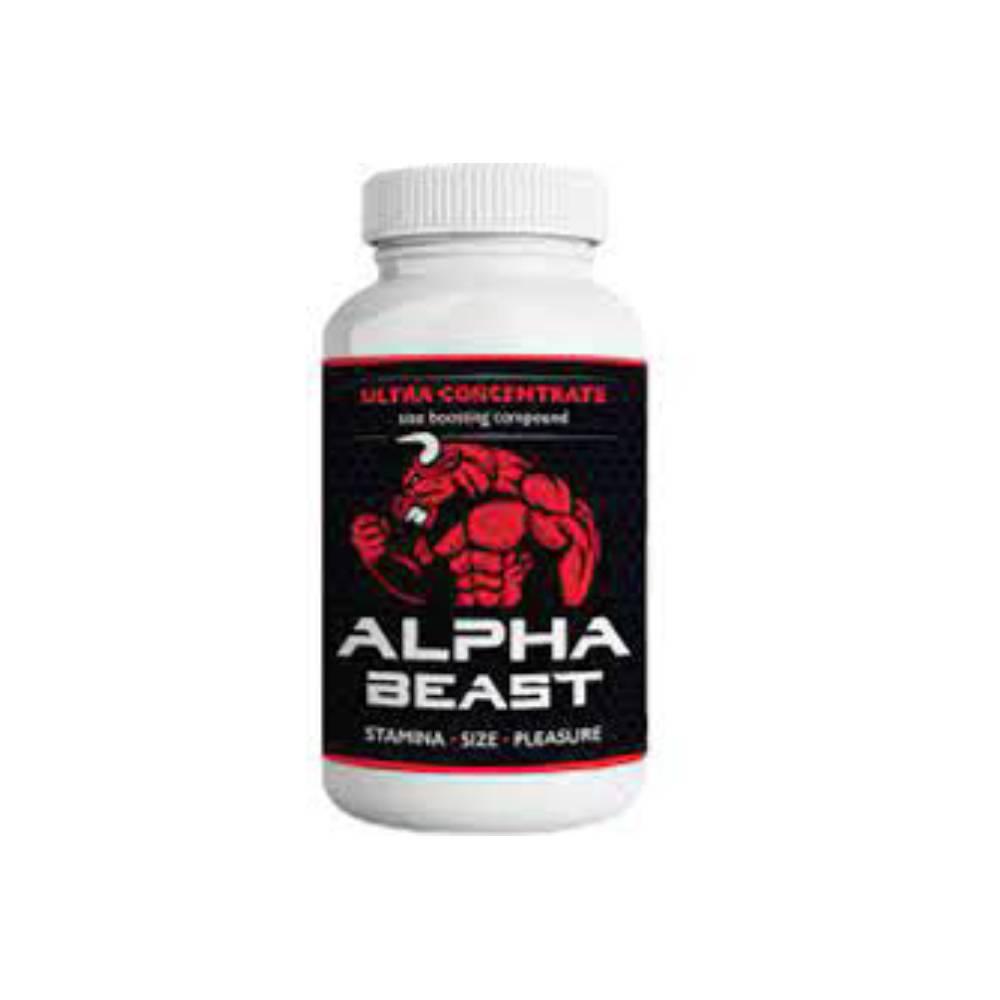 Sealed authentic bottle of Alpha Beast herbal vitality supplement at Organics UG Kampala
